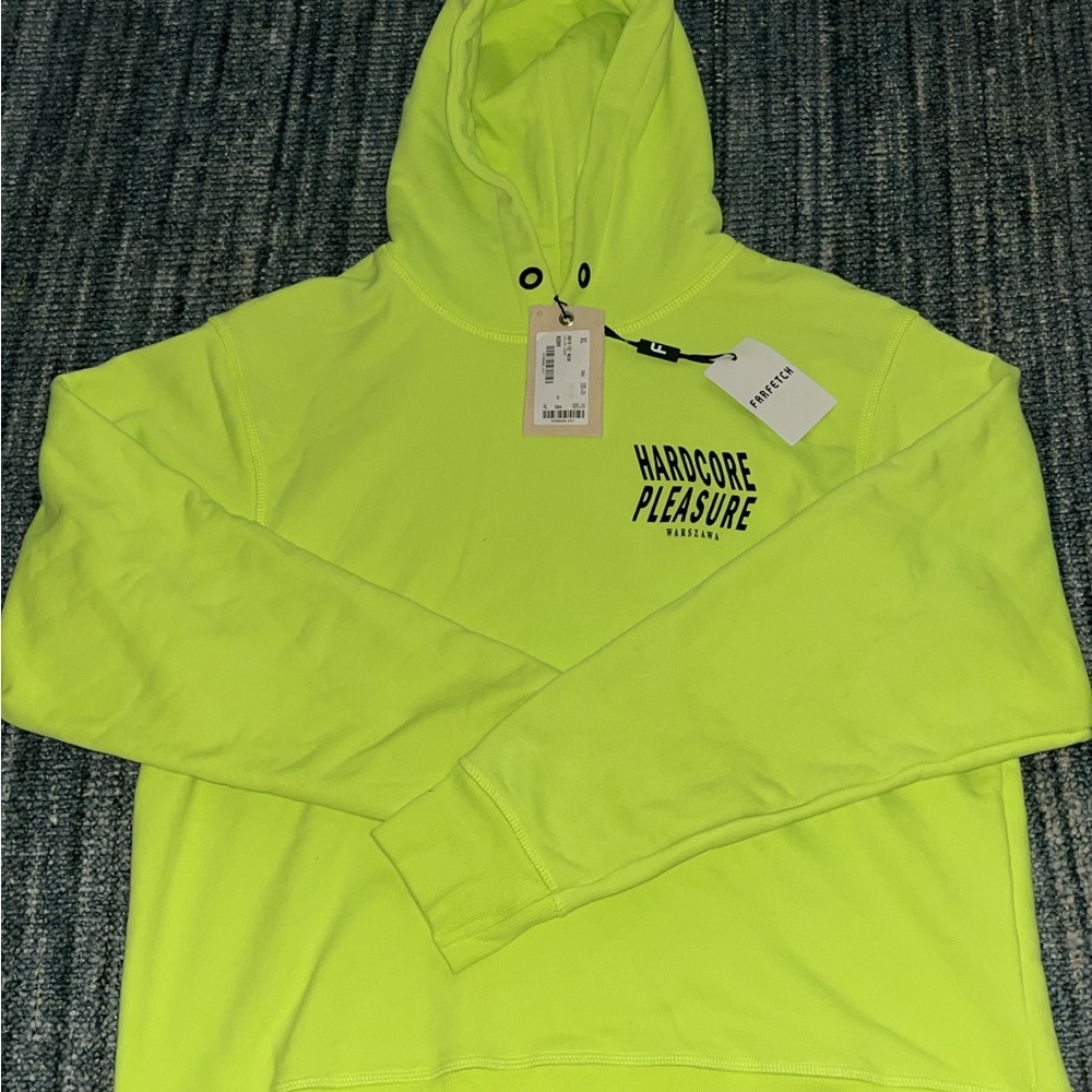 Neon Yellow Hoodie with Graphic Print